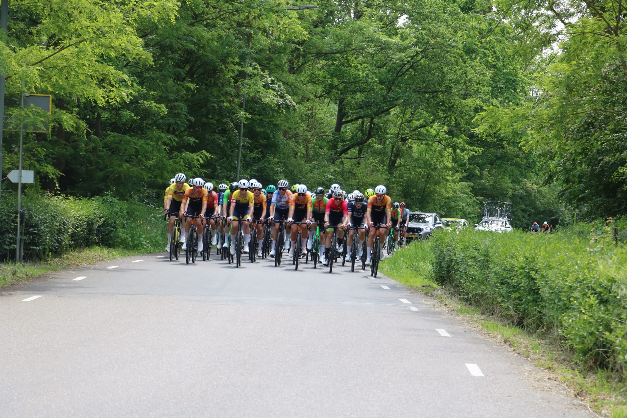 Peloton was chilling with the front group gone.