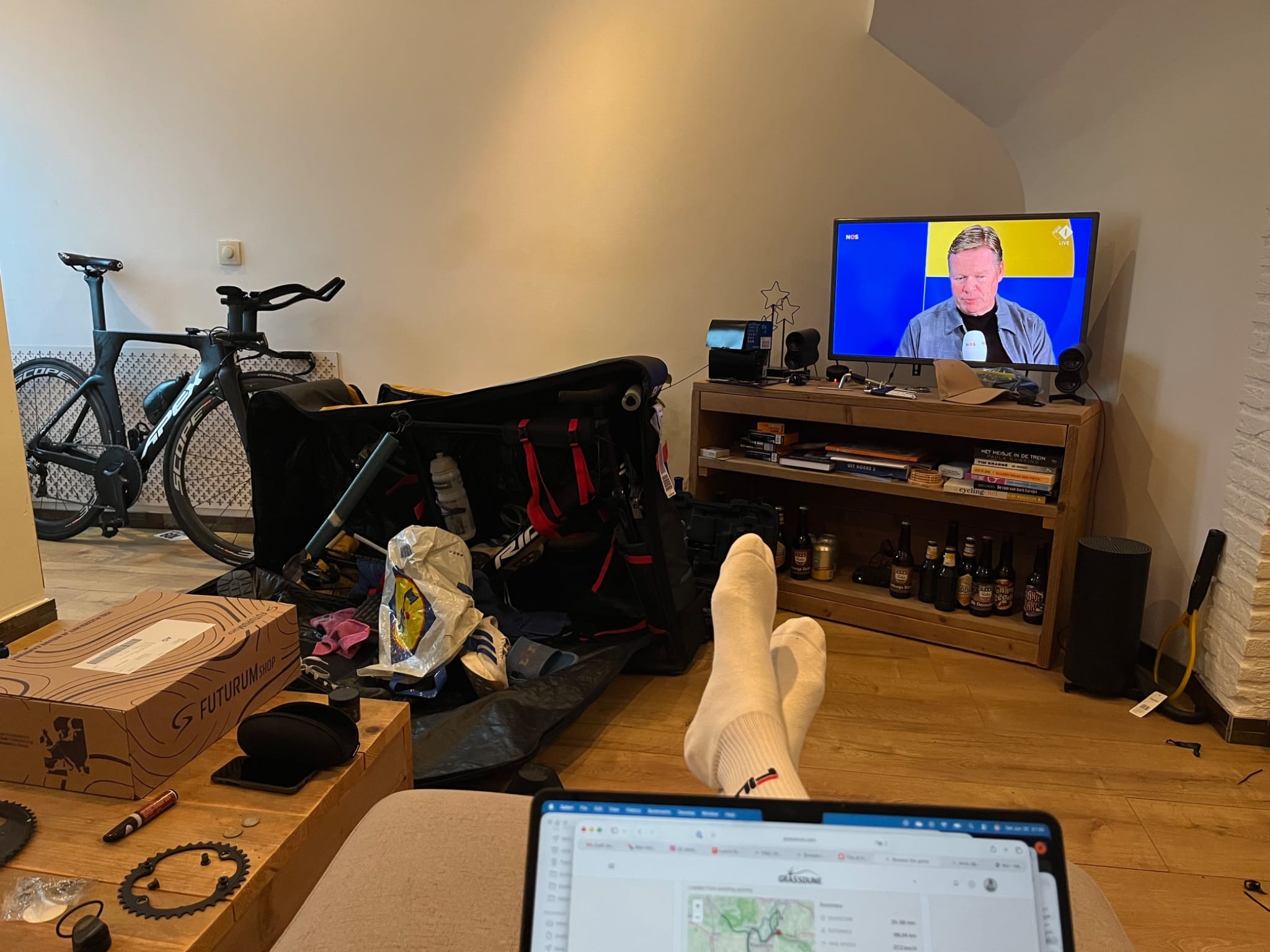 Bike still half-unpacked as we speak (type).