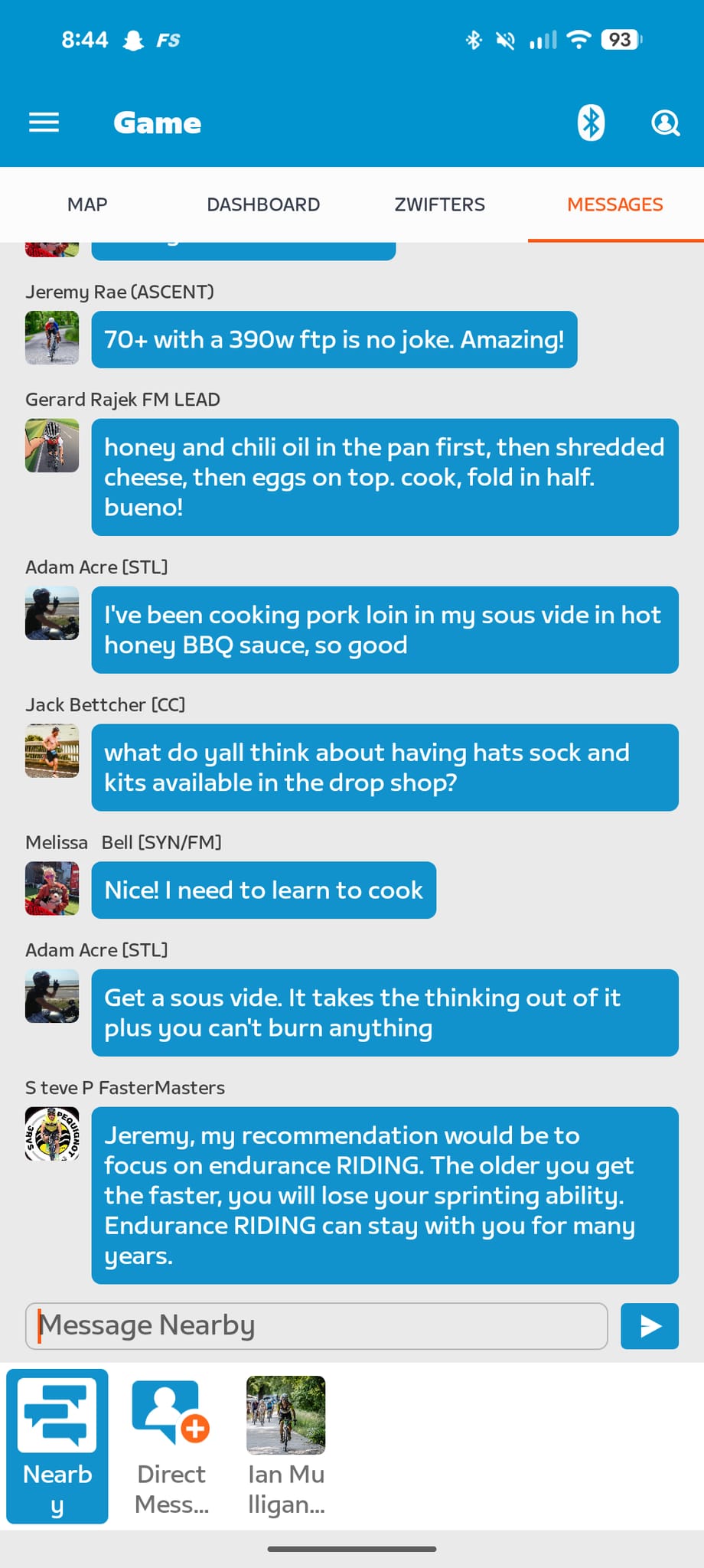 Classic group ride chat