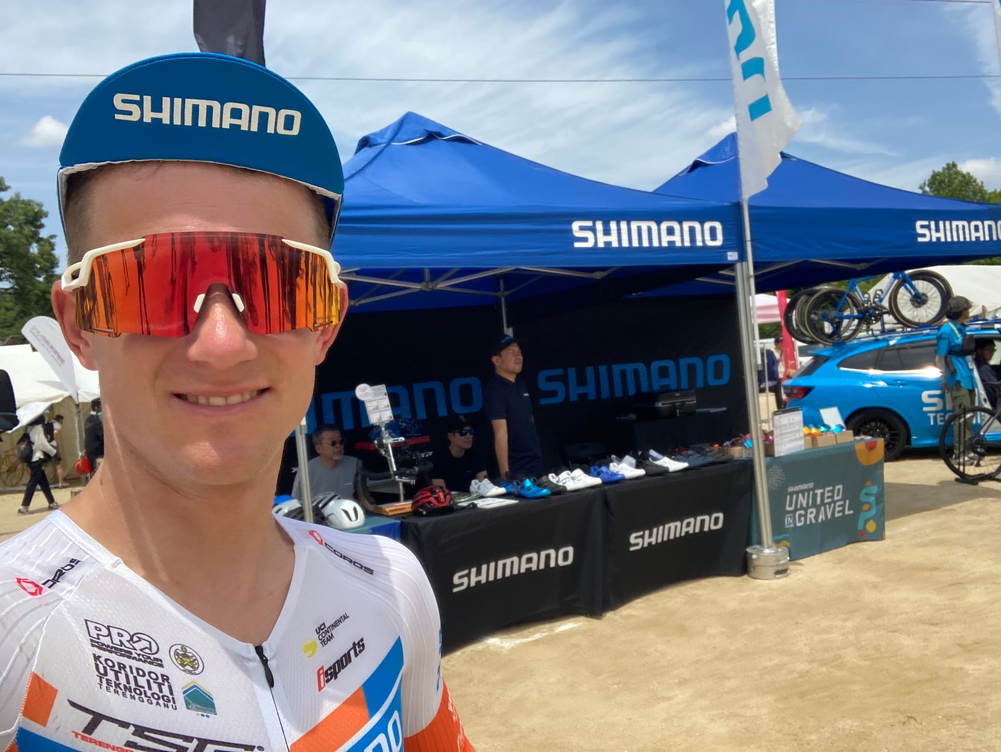 Our friends from Shimano gave me a nice cap for on the rollers.